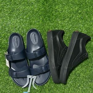 Vans Black Sneakers and Navy Sandals Combo